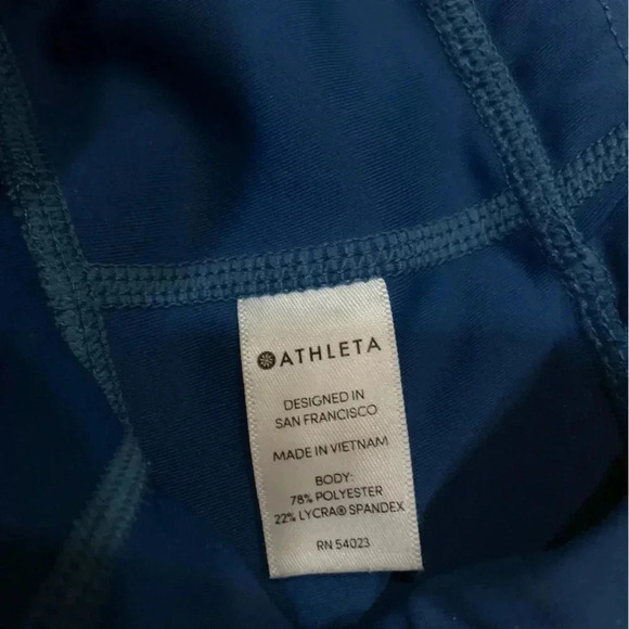 Athleta Contender Tight Powerlift Blue Peacock zip pockets mid rise | size MP - Picture 9 of 12